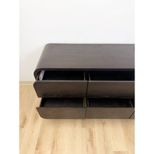Load image into Gallery viewer, Modern Crate and Barrel "Cortez" Black Six Drawer Dresser Curved With Soft Close