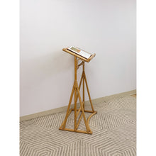 Load image into Gallery viewer, Vintage Rattan Wicker Easel Podium Art Stand Coastal Boho Hollywood Regency