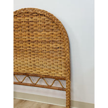 Load image into Gallery viewer, Vintage, Coastal, Boho Wicker Woven Wicker and Rattan, Twin Headboard Bed Accent