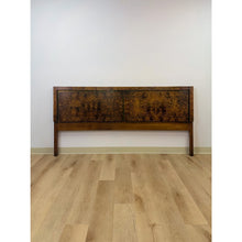 Load image into Gallery viewer, Vintage John Stuart MCM Burlwood King Headboard Bronze Inlay Detail, Collectable