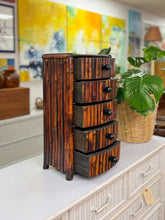 Load image into Gallery viewer, Burnt Bamboo Chest of Drawers