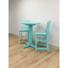 Load image into Gallery viewer, Vintage Bistro Set Turquoise Blue Counter Height Table Two Chairs Outdoor/Indoor