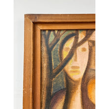 Load image into Gallery viewer, Brutalist Figurative Oil Painting Signed Simon 1970 Postmodern Figures Art