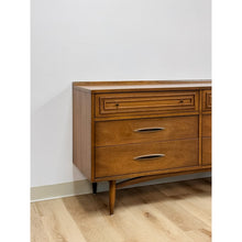 Load image into Gallery viewer, Vintage Dresser Broyhill Sculptra MCM Six Drawer Lowboy Bronze Walnut 1960s