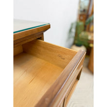 Load image into Gallery viewer, Dixie MCM Tallboy Dresser Woven Drawer Fronts Brass Pulls Vintage Furniture