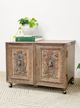 Load image into Gallery viewer, Antique Door Rolling Storage Cabinet