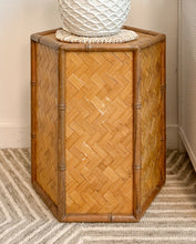 Load image into Gallery viewer, Hexagon Parquet Bamboo Side Table
