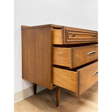 Load image into Gallery viewer, Vintage Dresser Broyhill Sculptra MCM Six Drawer Lowboy Bronze Walnut 1960s
