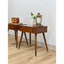 Load image into Gallery viewer, Pair of Vintage Atomic Nightstands Retro Bedside Tables MCM End Tables