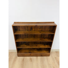 Load image into Gallery viewer, Vintage MCM Solid Walnut Four Shelf Bookcase Shallow Display MidCentury Shelving