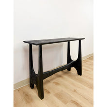 Load image into Gallery viewer, West Elm Solid Black Wood Entry Table Modern MCM Organic Sofa Table