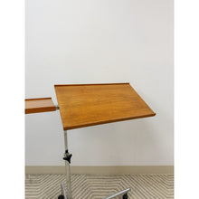 Load image into Gallery viewer, Danish Teak MCM Rolling Music Stand Adjustable Side Table 28"-37" Tall