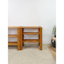 Load image into Gallery viewer, Vintage Modular Pine 4-Piece Shelf Unit Rustic Stackable Bookcase Organic Modern