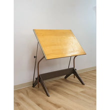 Load image into Gallery viewer, Vintage Drafting Table Mayline Pivot Tilt Blonde Wood Artist Architect MCM
