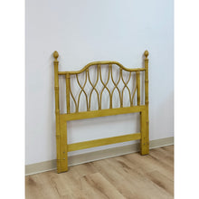 Load image into Gallery viewer, Coastal, Yellow Faux Bamboo, Hollywood Regency, Twin Headboard, Woven Details