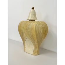 Load image into Gallery viewer, Pencil Reed Tessellated Stone Bust Statue Hollywood Regency Coastal MCM