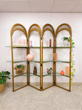 Load image into Gallery viewer, Arched Rattan Room Divider Shelf