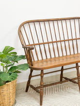 Load image into Gallery viewer, Vintage Oak Spindle Bench