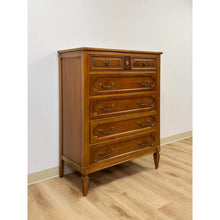 Load image into Gallery viewer, Vintage Thomasville Transitional Tallboy Dresser, Burlwood Accents, MCM Casegood