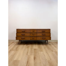 Load image into Gallery viewer, Vintage United MCM Nine Drawer Lowboy Dresser Collectible Mid Century Walnut