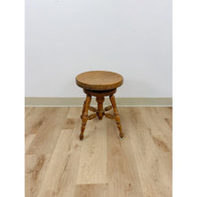 Load image into Gallery viewer, Adjustable Height Piano Stool Vintage Light Wood Music Room Vanity Seating