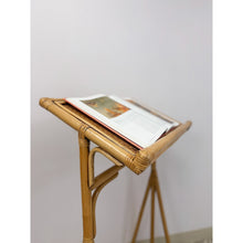 Load image into Gallery viewer, Vintage Rattan Wicker Easel Podium Art Stand Coastal Boho Hollywood Regency