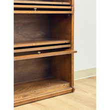 Load image into Gallery viewer, Vintage Bookcase Three Stack Oak Barrister Glass Door Traditional Shelf
