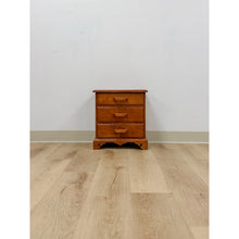 Load image into Gallery viewer, Vintage Mini Dresser Tiger Engraved Top Three Drawer Transitional Primitive