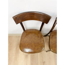 Load image into Gallery viewer, Pair of Vintage MCM Walnut Bentwood Chairs, Curved Wood Accent Seating