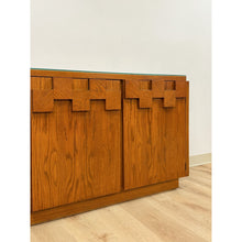 Load image into Gallery viewer, Vintage Buffet Lane Staccato Brutalist MCM Walnut Sideboard Collectible