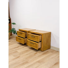Load image into Gallery viewer, Lea Furniture Faux Bamboo Nightstand Pair Vintage Coastal Hollywood Regency