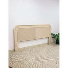 Load image into Gallery viewer, Vintage Pencil Reed Beige King Headboard Coastal Boho Hollywood Regency