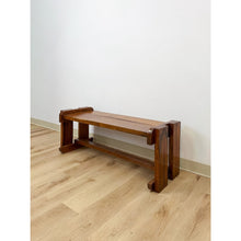 Load image into Gallery viewer, Handmade Rustic Coastal Pine Bench, Walnut Stained Walnut, Farmhouse, Primitive