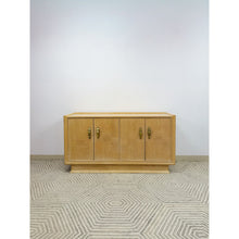Load image into Gallery viewer, Vintage Regency Blonde Parquetry Buffet Server Credenza By United 60" Wide MCM