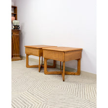 Load image into Gallery viewer, Very Rare Lane Perception MCM Oak Nightstands Cane Drawers Vintage Mid Century