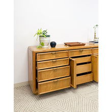 Load image into Gallery viewer, Broyhill Dresser with Burlwood Inlay 12-Drawer Vintage MCM Dresser Brass Handles