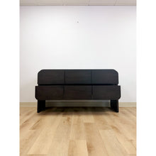 Load image into Gallery viewer, Modern Crate and Barrel "Cortez" Black Six Drawer Dresser Curved With Soft Close