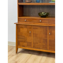Load image into Gallery viewer, Vintage Hutch by Paine Furniture MCM China Cabinet, Parquet Doors, Glass Sliding