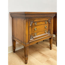 Load image into Gallery viewer, Vintage Nightstands White Furniture Co Traditional Engraved Brass Pair