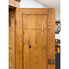 Load image into Gallery viewer, Antique European Pine Wardrobe Two Door Armoire Turned Feet, Natural Wood
