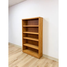 Load image into Gallery viewer, Vintage MCM Nature Light Oak Bookshelf, Five Shelf with Rounded Edges, Rustic
