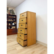 Load image into Gallery viewer, Dixie Parquet Inlay Tall Chest of Drawers Brass Detail Coastal Hollywood Regency