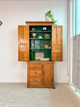 Load image into Gallery viewer, Antique Pine 2 Piece Cabinet