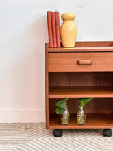 Load image into Gallery viewer, Danish Teak Rolling Side Table