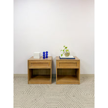 Load image into Gallery viewer, Thomasville Blonde Oak Nightstand Pair Vintage Drawers Storage 22" Wide