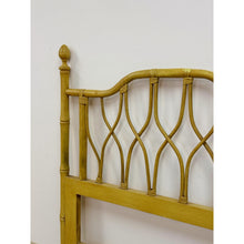 Load image into Gallery viewer, Coastal, Yellow Faux Bamboo, Hollywood Regency, Twin Headboard, Woven Details