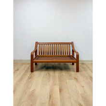 Load image into Gallery viewer, MCM Danish Modern Cognac Color Two Seat Couch Curved Bench Sculptural Seating