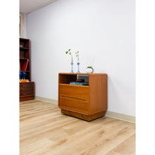 Load image into Gallery viewer, MCM Teak Rolling TV Stand Cart Two Drawers Danish Modern Vintage