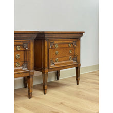 Load image into Gallery viewer, Vintage Nightstands White Furniture Co Traditional Engraved Brass Pair