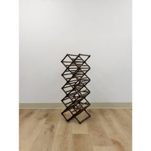Load image into Gallery viewer, Dark Bamboo Twelve Bottle Wine Rack Vintage Coastal Boho Bar Accent